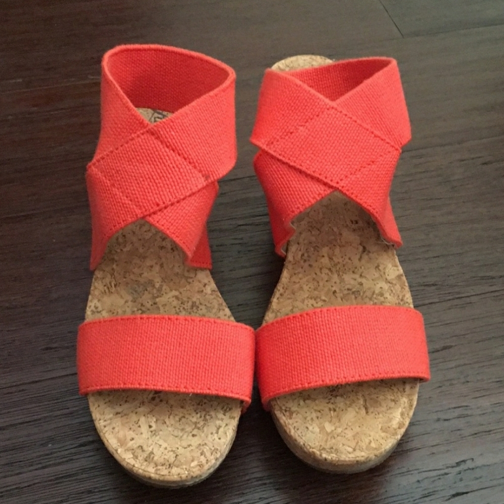 Lucky brand cork wedge sandals